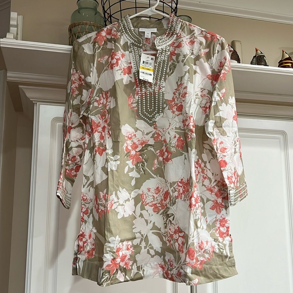 Charter Club Petite Medium 100% cotton tunic NWT